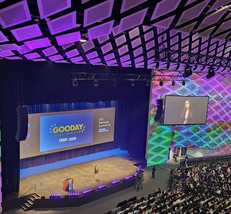 Catherine Mary Said presenting Goodtimes at the UTS Startups Summit